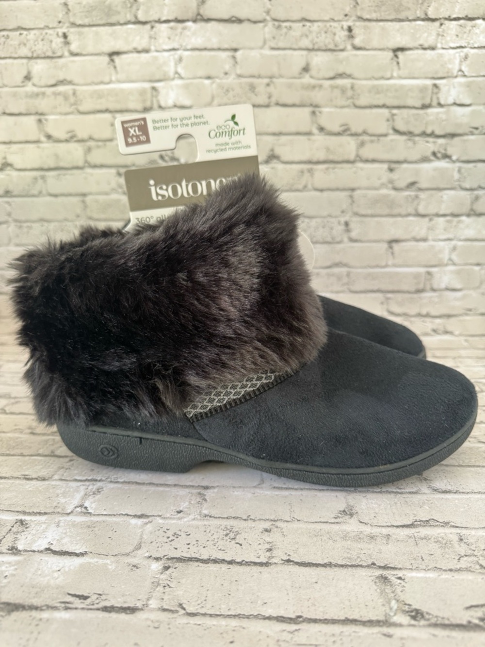NEW Isotoner Women's Recycled Microsuede Mallory Boot Slippers Size 9.5-10